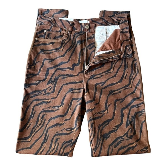 We Wore What Tiger Piped Stiletto Split Hem Iconic Denim Jeans - Picture 12 of 16